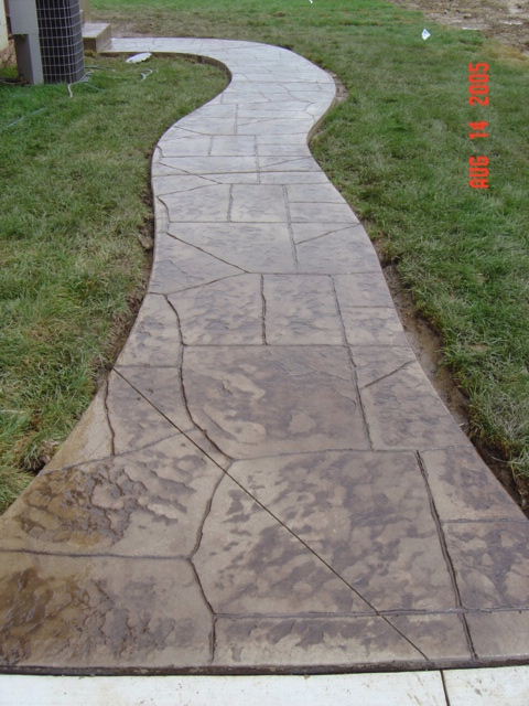 Stamped Colored Concrete Walkway
